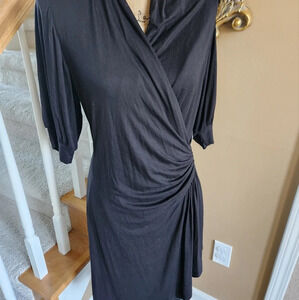NWT Karen Kane Lightweight Black Drape Dress Sz Lg